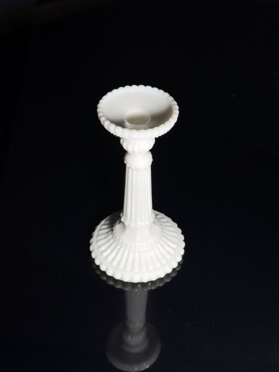 Image 1 of Vallérysthal Opaline Kandelaar Art Nouveau Glas Opaalglas Melkglas 1900 1910 Portieux Kandelaar Kaarsenhouder