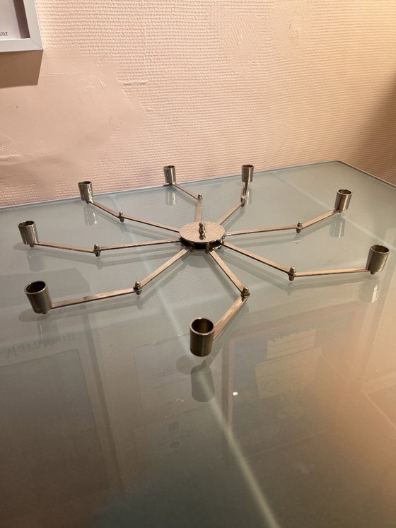 Portacandele in acciaio cromato a forma di stella, anni '70 – Metallo, Cromo (photo 4 of 10)