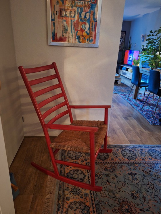 Fauteuil à bascule vintage Poul Volther, design danois – Rocking chairs, Wood, Paper (photo 4 of 6)