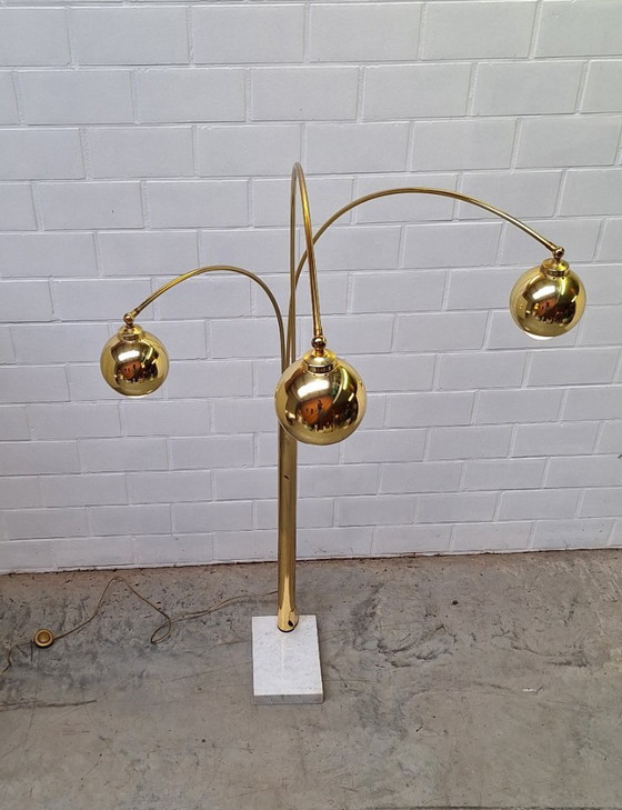 Image 1 of Booglamp vintage 3 armen goudkleur.