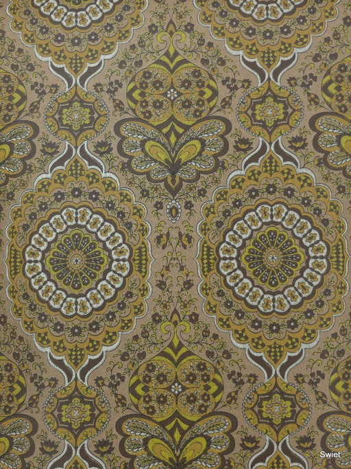 14296 Papel pintado barroco retro vintage marrón amarillo ocre oro