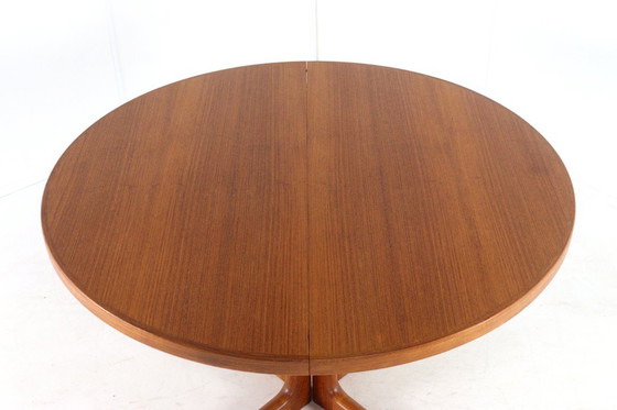 Image 1 of Vejle round 2x extendable dining table vintage Danish