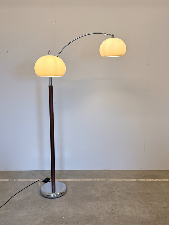 Dijkstra double arc Floor lights | 1970s – Metal, Chrome (photo 7 of 16)