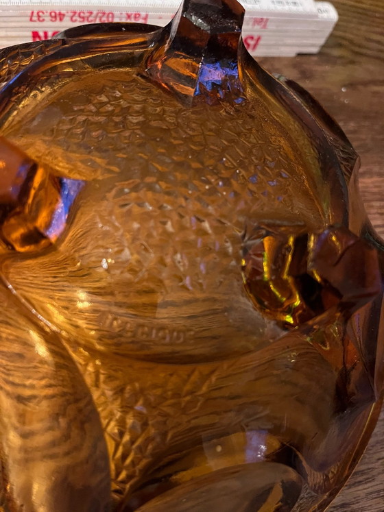 Bernsteinfarbene Schale auf Füßen – Schalen, Glas (photo 4 of 5)