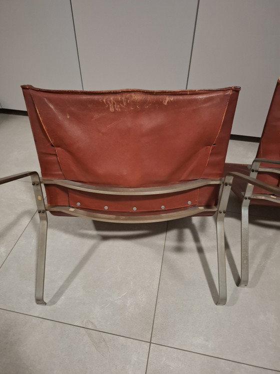 Set of 2 Vintage PK22 Armchairs - PK22 – Fritz Hansen, Chairs and lounge chairs, Leather, Metal (photo 7 of 9)
