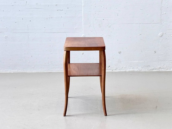 Image 1 of Table d'appoint en bois avec compartiment de rangement, années 1950