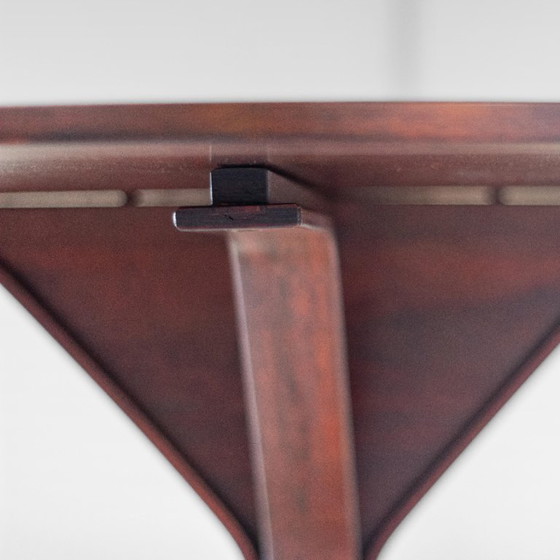 Image 1 of 1x Tavolo da pranzo rotondo in legno di design, modello 522 di Gianfranco Frattini per Bernini