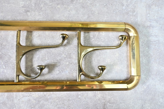 Image 1 of Messing Art Deco Wandgarderobe 1940er-1950er Jahre