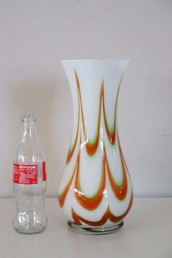 Image 1 of Murano glazen vaas met kinetische decoratie, Italië jaren 60