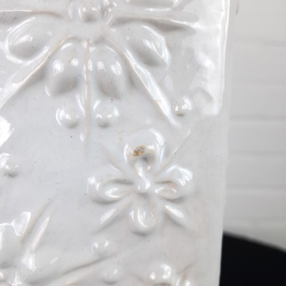 Image 1 of Vintage Scheurich vase Kosmos Sputnik white ceramic 1970s West Germany model 263-31