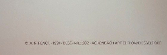 Image 1 of A.R. Penck: "Ereignis in NY II, 1983". Offsetlithographie in ausgezeichnetem Zustand.