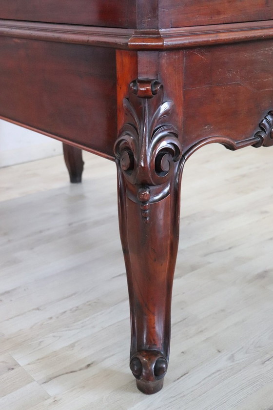 Image 1 of Antiker Rollschreibtisch in Nussbaum, Italien 19.