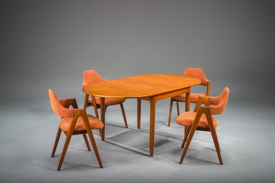 Image 1 of Dänische Kompass-Esszimmerstühle von Kai Kristiansen, 1960er Jahre, Satz 4