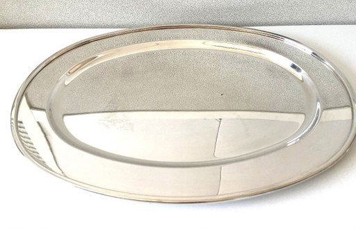 Elegant Tableware Large Stainless Steel Silver Platter Bouillet & Bourdelle 1940 – tafelaccessoires, Other