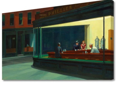 Image 1 of Edward Hopper----Nighthawks (on canvas)