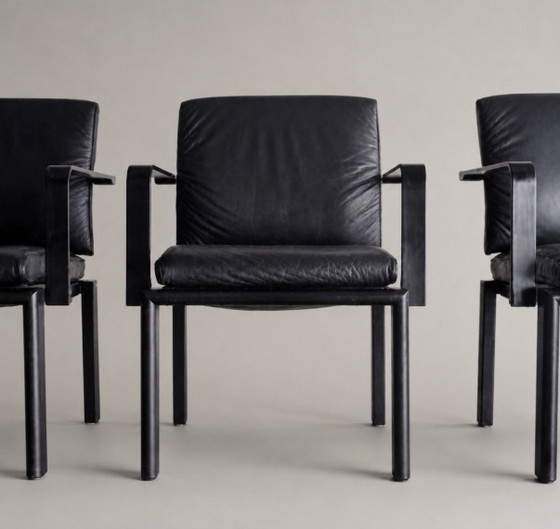 6 Vintage Quadro fauteuils — Bruno Rey & Charles Polin voor Dietiker, Zwitserland, 1989 – Eetkamerstoelen (photo 3 of 15)