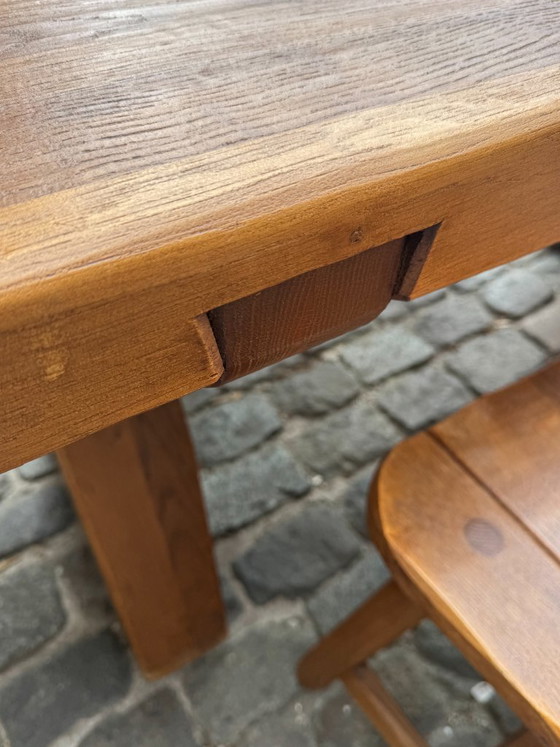 Set in rovere in stile brutalista di De Puydt, Belgio – Set da pranzo, Wood (photo 5 of 9)