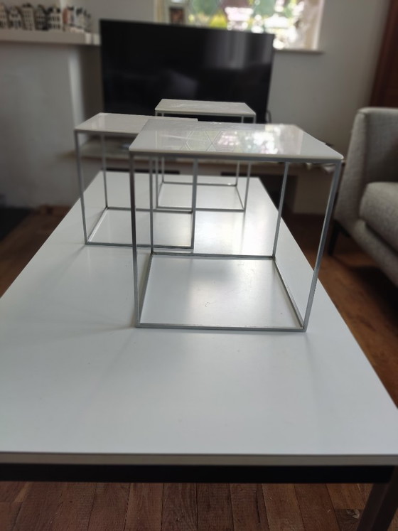 PKJ71 Poule Kjaerholm Nesting Tables Dänemark 1957, PK71 Nesting Tables Poul Kjaerholm, Beistelltische (Foto 3 von 15)