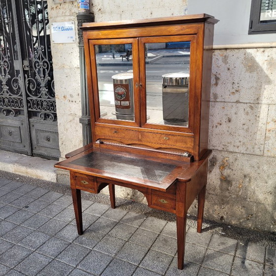 Image 1 of Bureau / Escritorio Bonheur du jour, caoba y cuero, Directorio, p. s. XIX - Francia