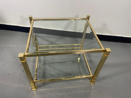 Image 1 of Vintage Brass & Glass Coffee Table 1970s Europe
