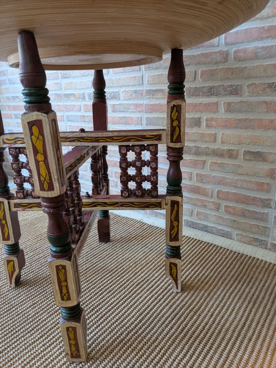 Arabischer Teetisch, Beistelltische, Glas, Holz, Beige (Foto 6 von 9)