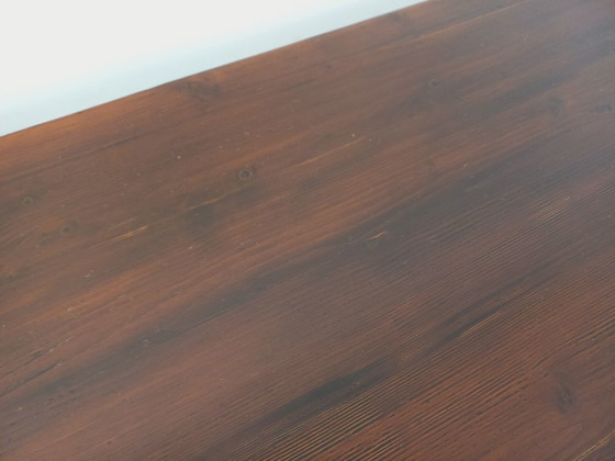 Image 1 of Brutalist rectangular dining table by Georges Robert in dark pine wood from the 1950s/60s