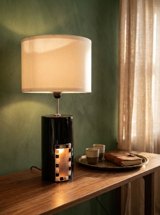 Lampe de Table Brutaliste Vintage Cerámicas Bondia Années 70