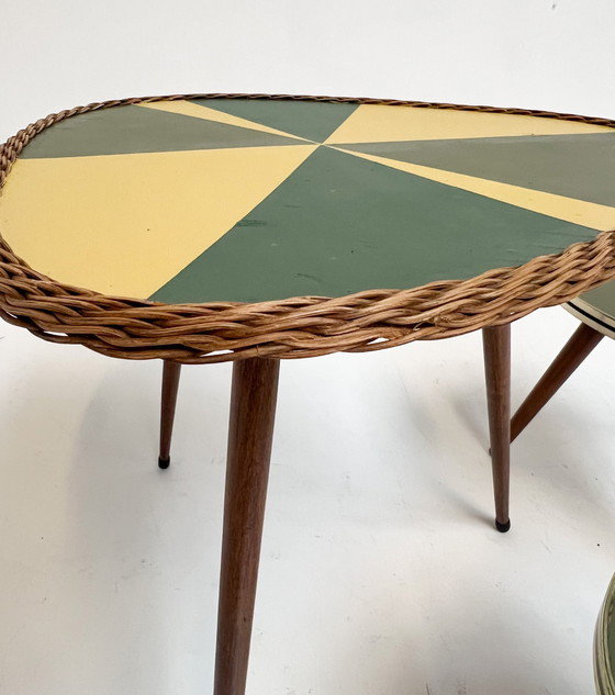 Image 1 of Set of 3 restored plant tables from France, 1960's