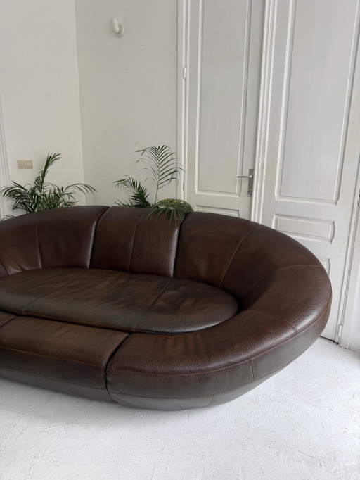 Bruine Design Sofa - Cognac – banken, Leather (photo 2 of 7)