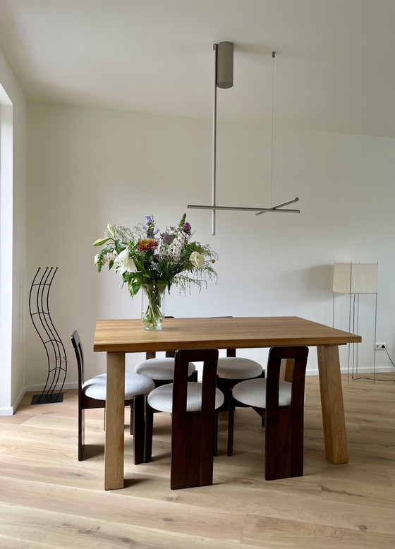 Image 1 of 6 brutalistische Esszimmerstühle aus Holz