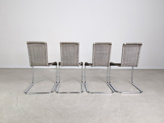 Image 1 of Conjunto original de 4 sillas cantilever Tecta B20 Jean Prouve, gris