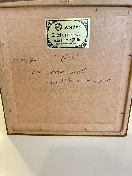 Image 1 of Original etching by Thyson | District Heddesdorf Neuwied | Colored graphic in frame | Atelier L. Hentrich