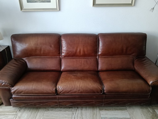 Sofa und Sessel aus italienischem Leder, Roland Lap