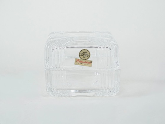 Image 1 of Boîte en cristal, verre au plomb, design italien, années 1970, fabricant : Primavera di Cristallo