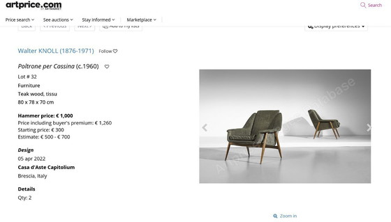 Image 1 of Walter Knoll (1876-1971) - model 854 - Cassina, Italy - ca. 1960
