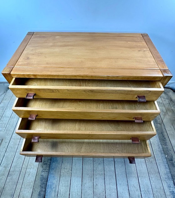 Image 1 of Chest of drawers in solid elm, Maison REGAIN, 1970