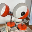 Pair of orange seventies aluminum spot Wall lights