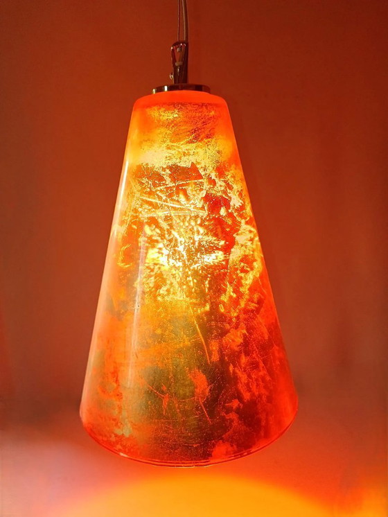 Image 1 of Ceiling Pendant Light (1 of 2), Mid Century Modern, Minimalist, Post Modern, Architectural Lighting, RUGGIU-Italy, Murano Gold G