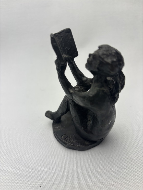 Image 1 of Raro set di 4 sculture in bronzo – Corry Ammerlaan – van Niekerk (CAN) incluse 2× ragazza con peluche