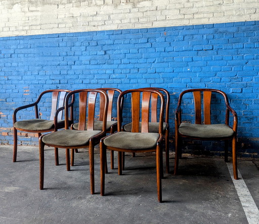 Set Van 6 Vintage Teakhouten Stoelen - Casala - Jaren 70