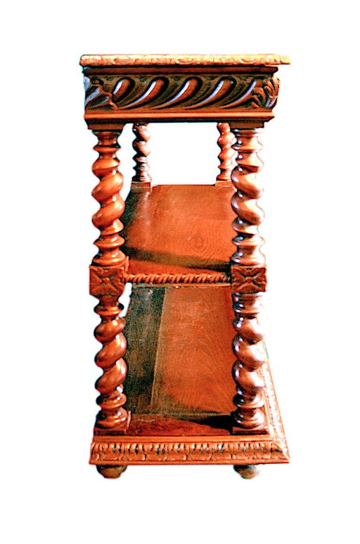 Console, desserte ou petit buffet en chêne, époque 1900, style Louis XIII – Wood (photo 2 of 13)