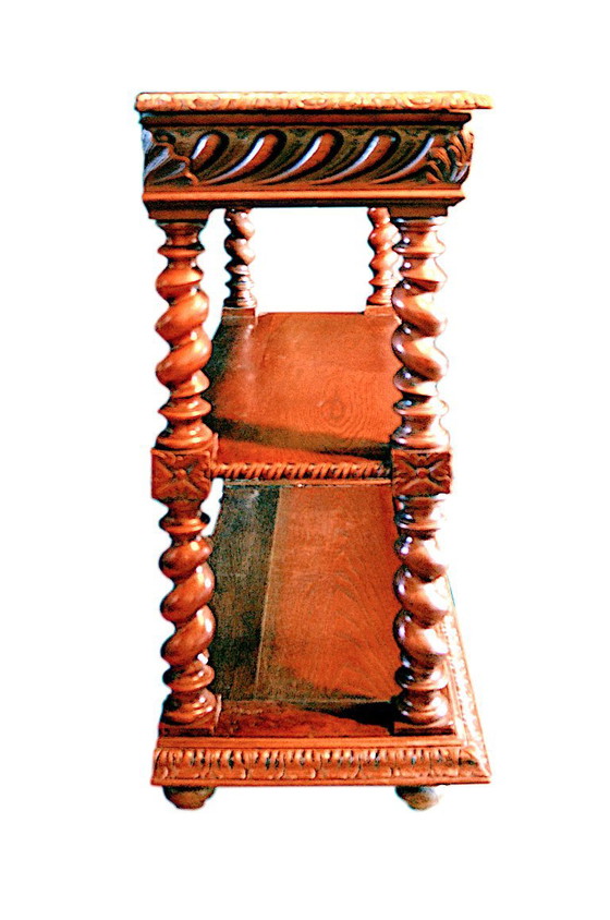 Console, desserte ou petit buffet en chêne, époque 1900, style Louis XIII – Wood (photo 2 of 13)