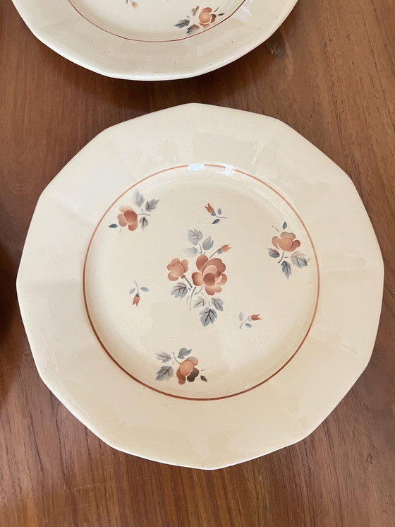 Image 1 of Set von 4 halbhohen Tellern aus Sarreguemines-Steingut - Digoin - Made in France