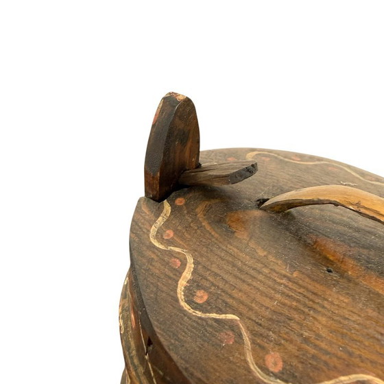 Chopine en bois suédoise peinte à la main, art populaire, Objets déco, Marron, Rustic (photo 6 sur 9)