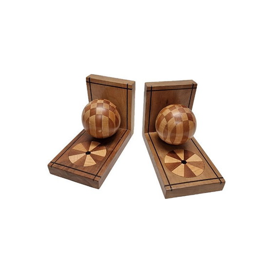 Image 1 of Sujetalibros de madera estilo Art Déco, década de 1960.