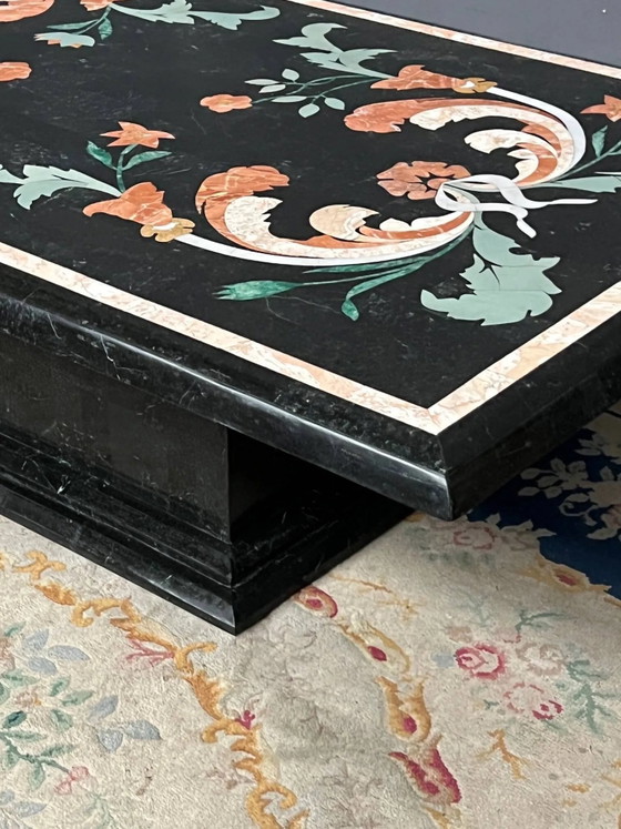 Coffee table in Pietra Dura technique. – Marble (photo 5 of 8)