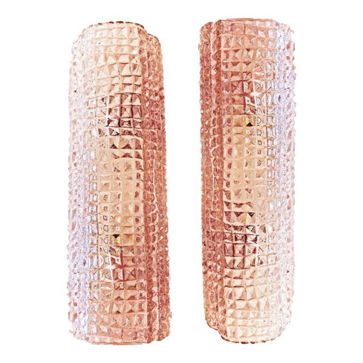 Italienische Wandleuchten aus Muranoglas in Rosa („Cocodrile“) im modernen organischen Stil