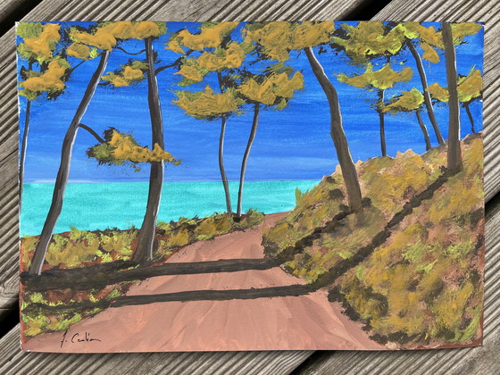 Image 1 of Gouache 30x21cm framed.