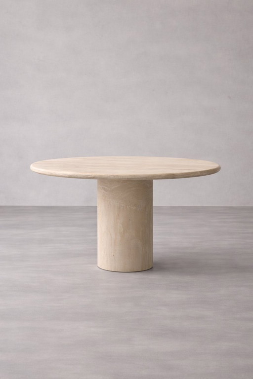 Tables à manger en travertin, rondes et personnalisées