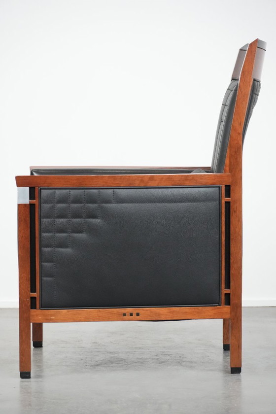 Image 1 of Schuitema Art Deco design fauteuil met zwart leer uit de Decoforma serie